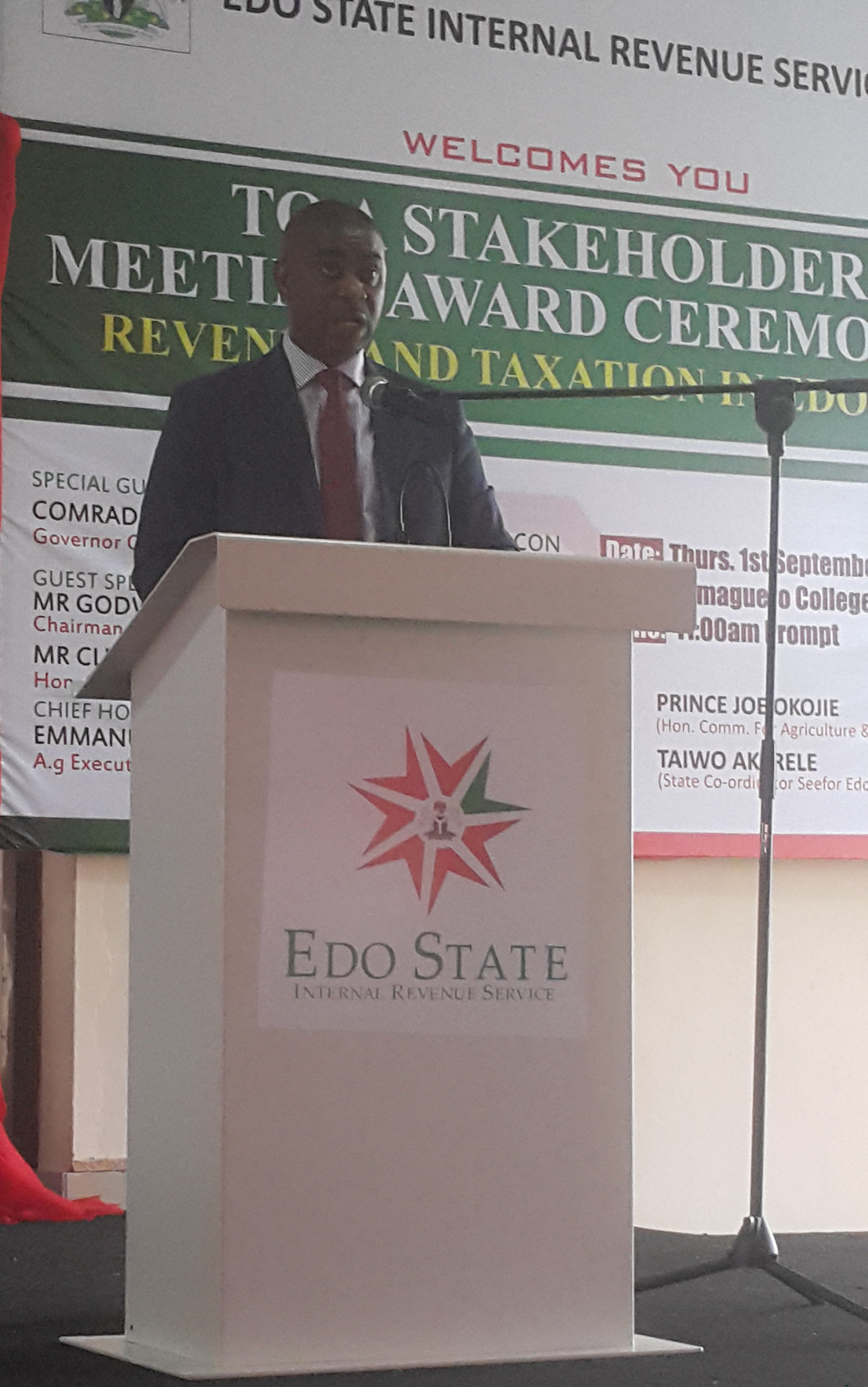 ACTING EXECUTIVE CHAIRMAN OF EIRS OPENING SPEECH DURING THE STAKEHOLDERS MEETING/AWARD CEREMONY