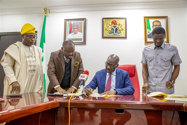 Obaseki Sign Harmonize Revenue Collection Bill Into Law