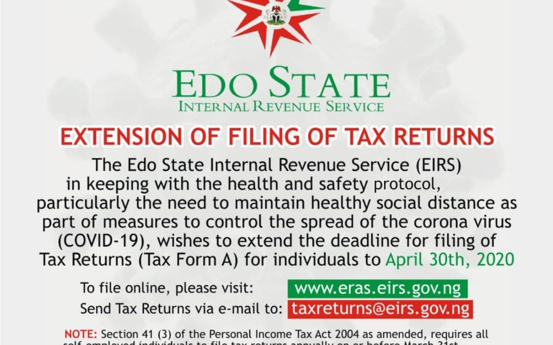 PUBLIC NOTICE:EXTENSION OF THE FILING OF TAX RETURNS