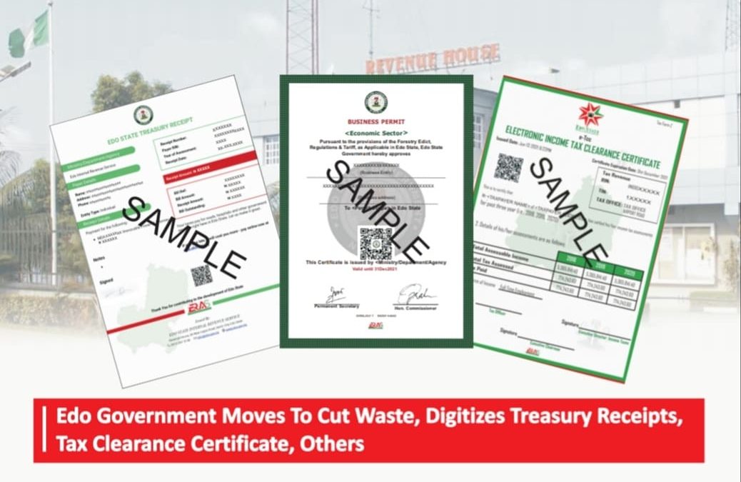 Edo Govt Moves To Cut Waste, Digitizes Treasury Receipts, Tax Clearance Certificates, Others